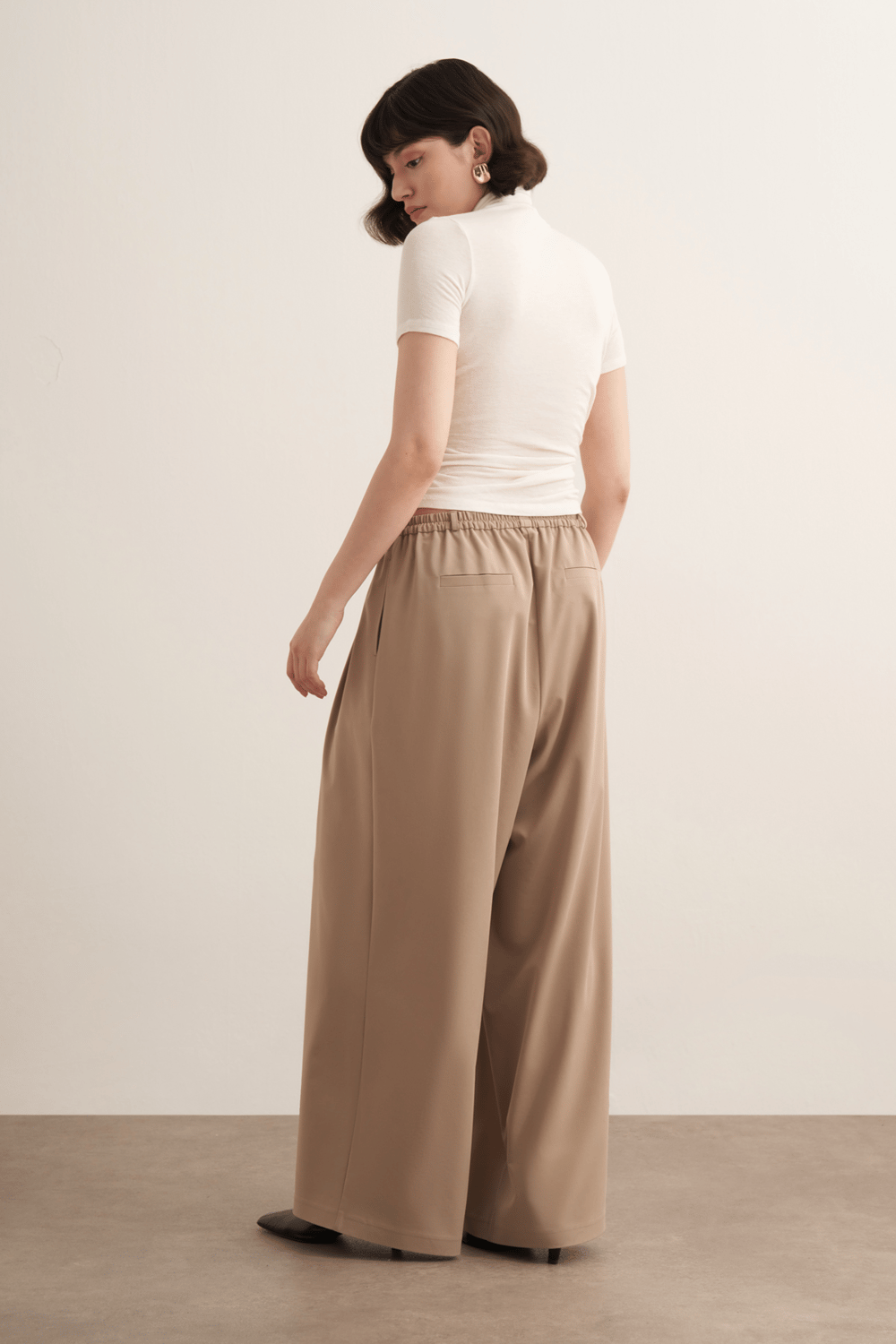 Ruba Elastic Waist Trousers, Brown