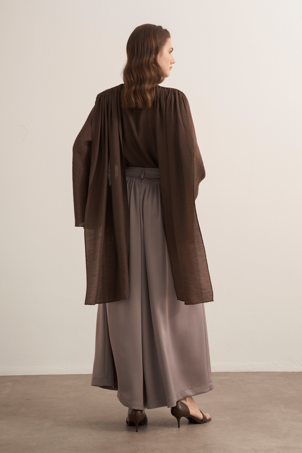Rimas Pleated Wide Leg Trousers Latte