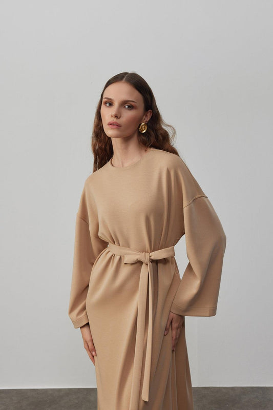 Coss Comfy Dress Camel