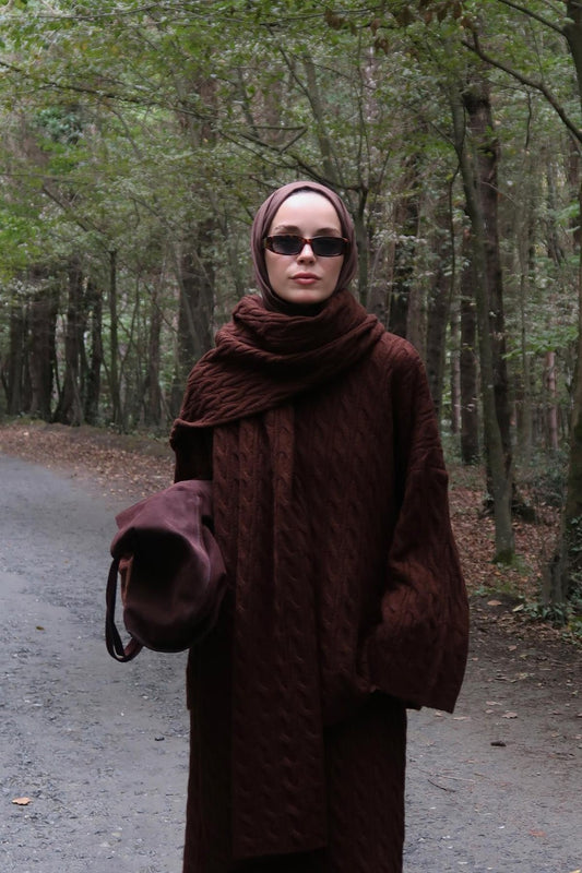 Polina Knitwear Set Dark Brown
