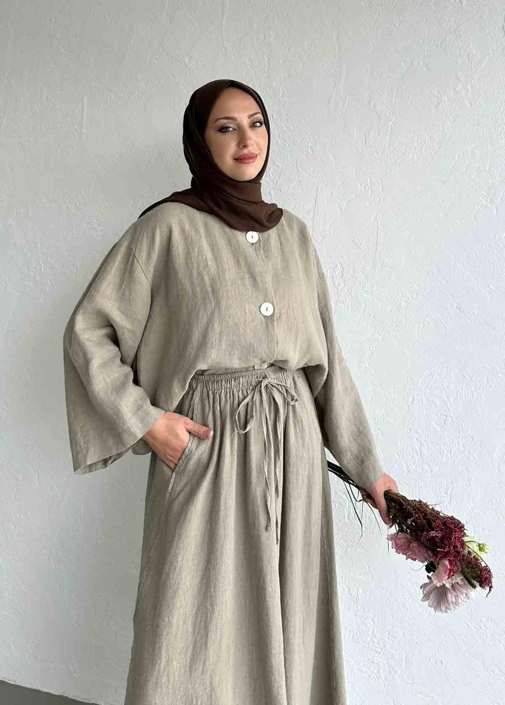 Mona Linen Jacket Beige