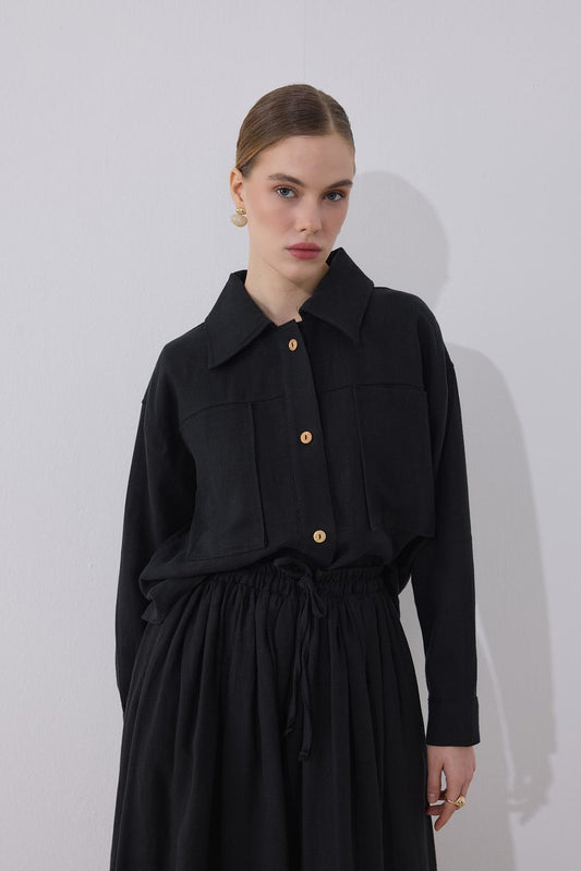 Ester Linen Set Black
