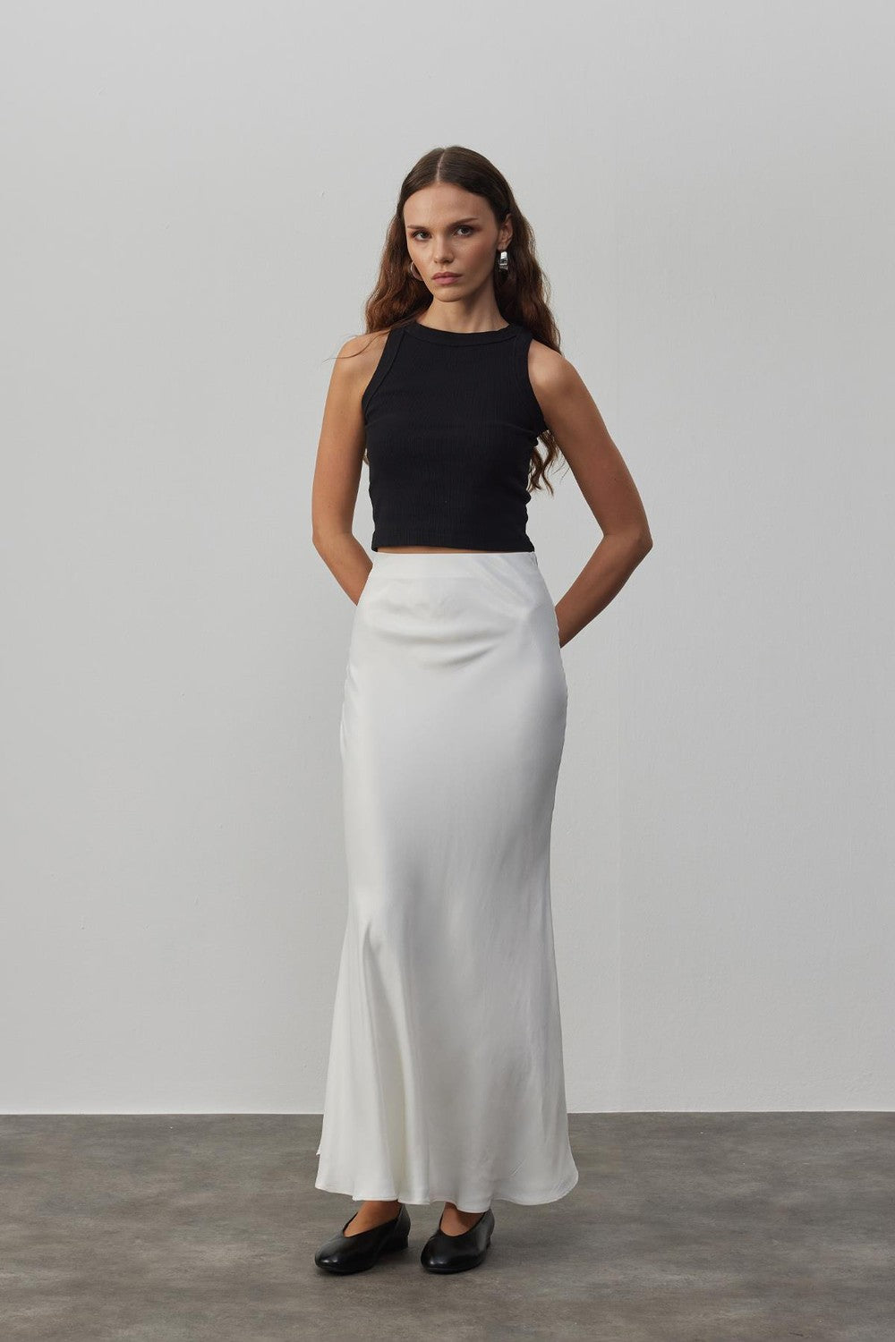 Ross Satin Skirt Black