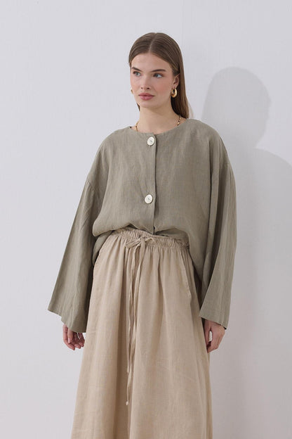 Mona Linen Jacket Beige
