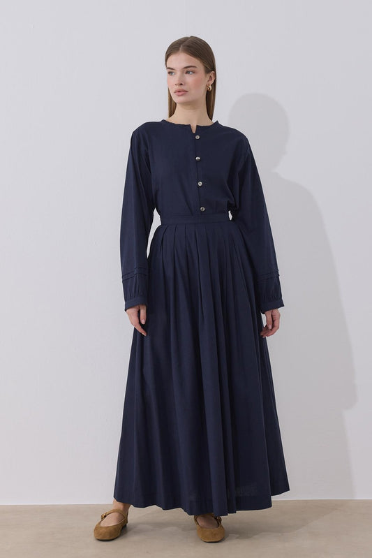 Akila Linen Suit Navy Blue