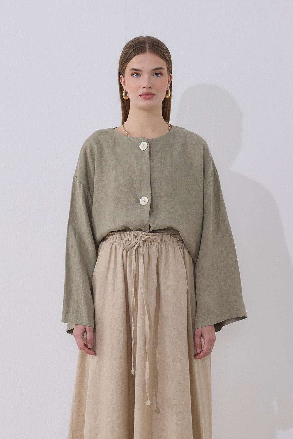 Mona Linen Jacket Beige