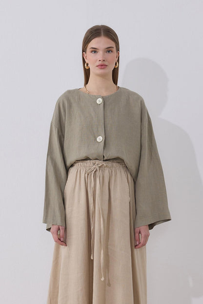 Mona Linen Jacket Beige