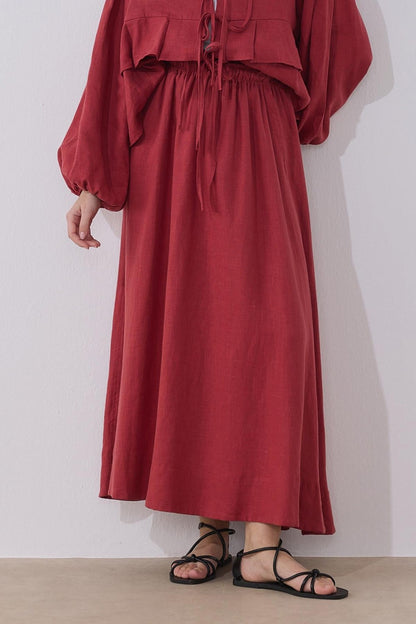 Day Flared Skirt Red
