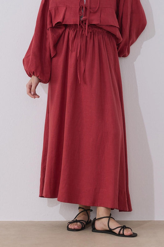 Day Flared Skirt Red
