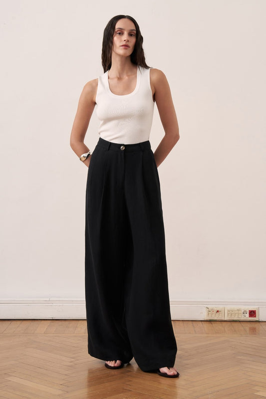 Camille Wide Leg Linen Trousers