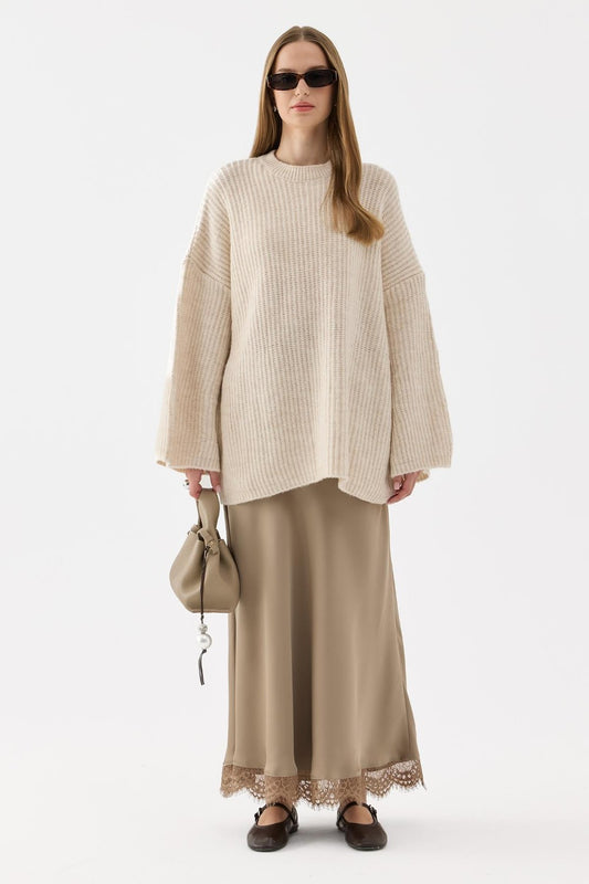 Raisa Satin Skirt, Mink
