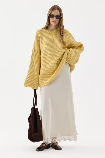 Raisa Satin Skirt, Mink
