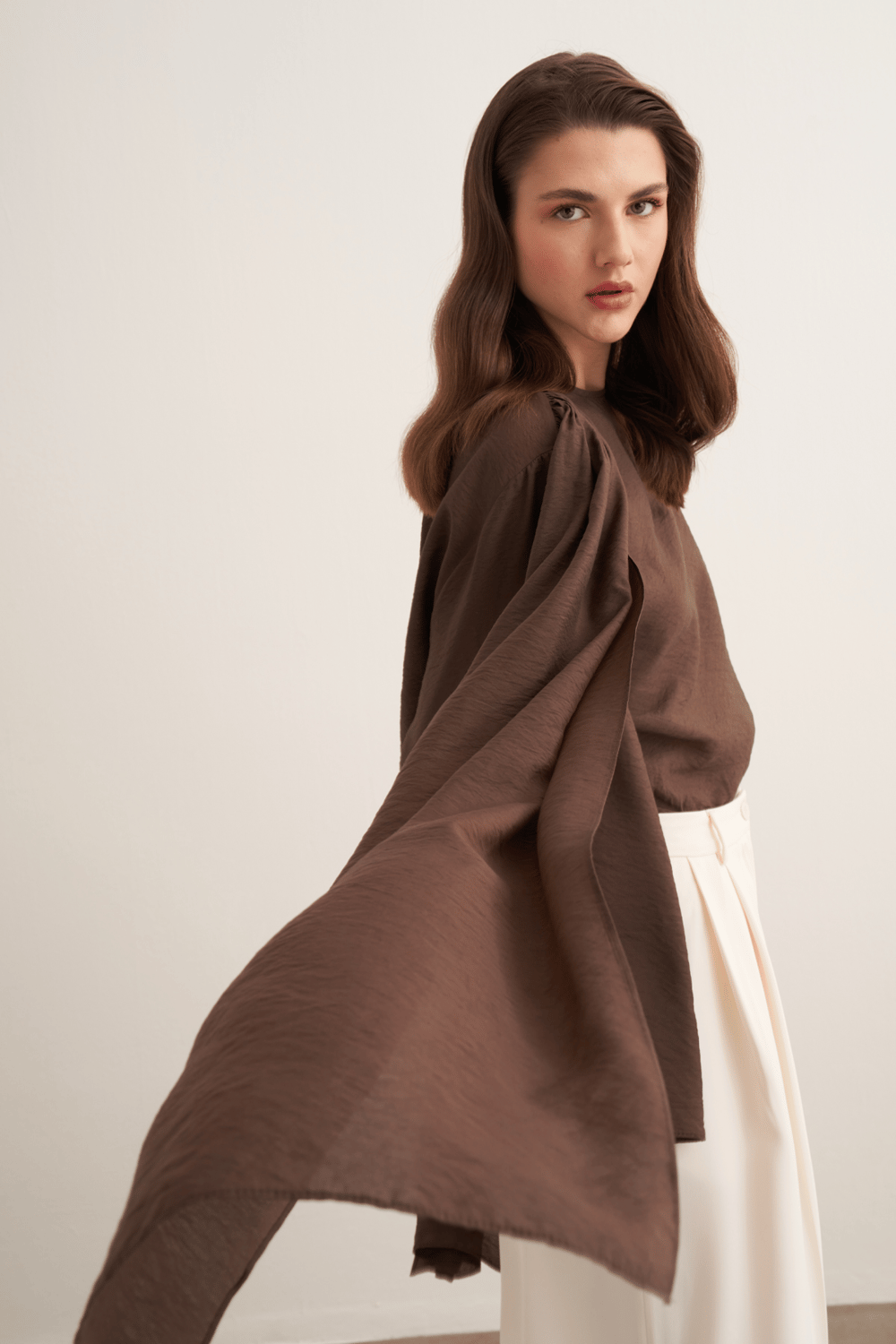 Nova Shawl Form Blouse Olive
