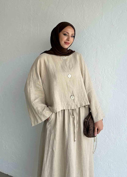 Mona Linen Jacket Beige