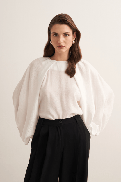 Dolares Balloon Sleeve Blouse Olive