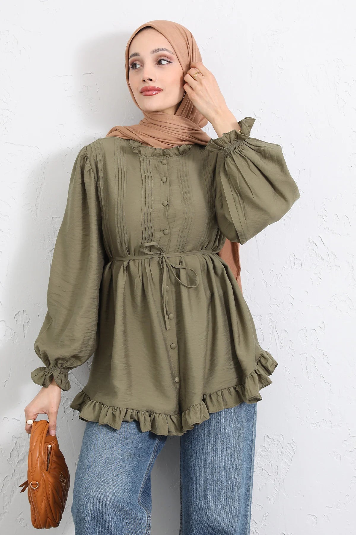 Ribbed Collar Shirt