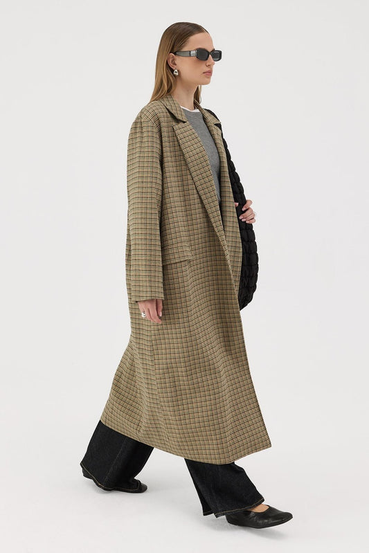 City Thin Coat Plaid