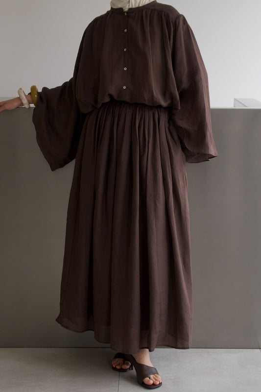 Marlies Rami Skirt Set in Coffee