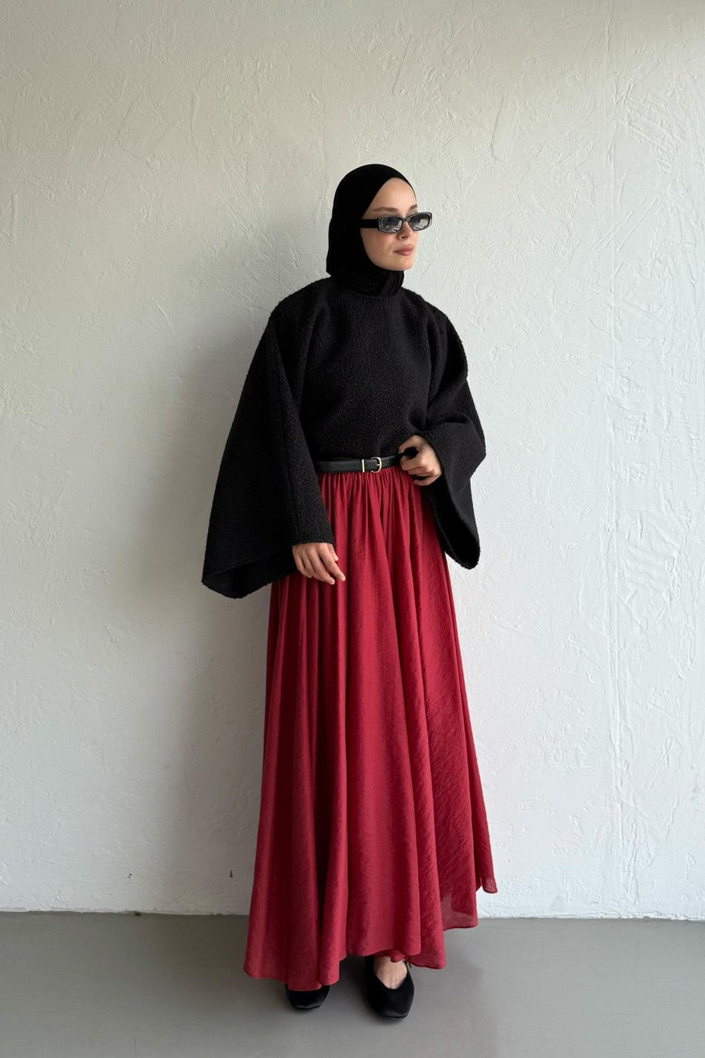Scarlet Bouclé Blouse Black