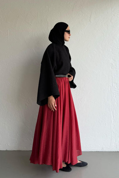 Scarlet Bouclé Blouse Black