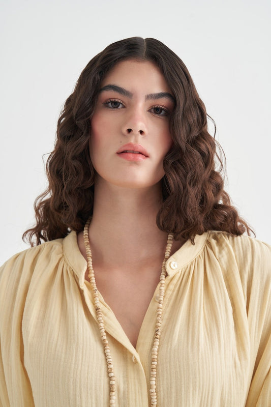 Teti Full-Length Buttoned Muslin Dress