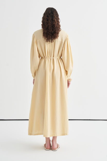 Teti Full-Length Buttoned Muslin Dress