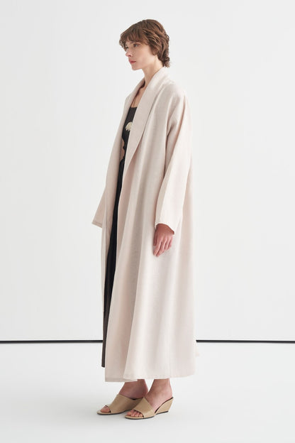 Celes Collar Detail Linen Kimono in Royal Blue