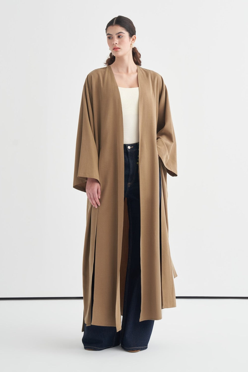 Daria Kimono with Slit Detail, Khaki