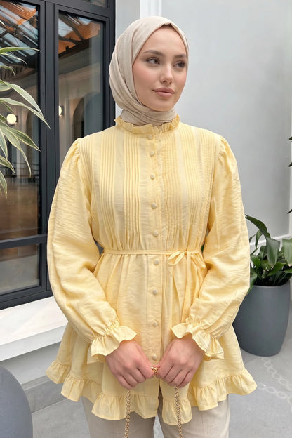 Ribbed Collar Shirt
