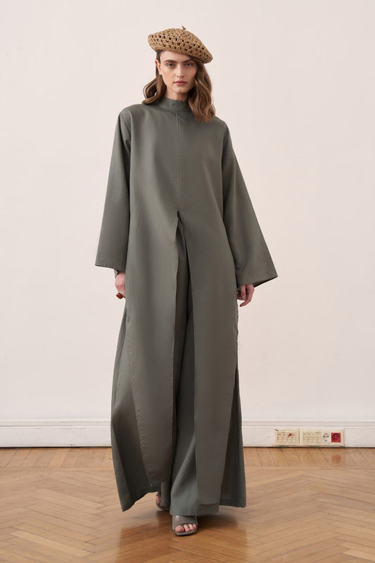 Rasha Slit Tunic Set Mint Green