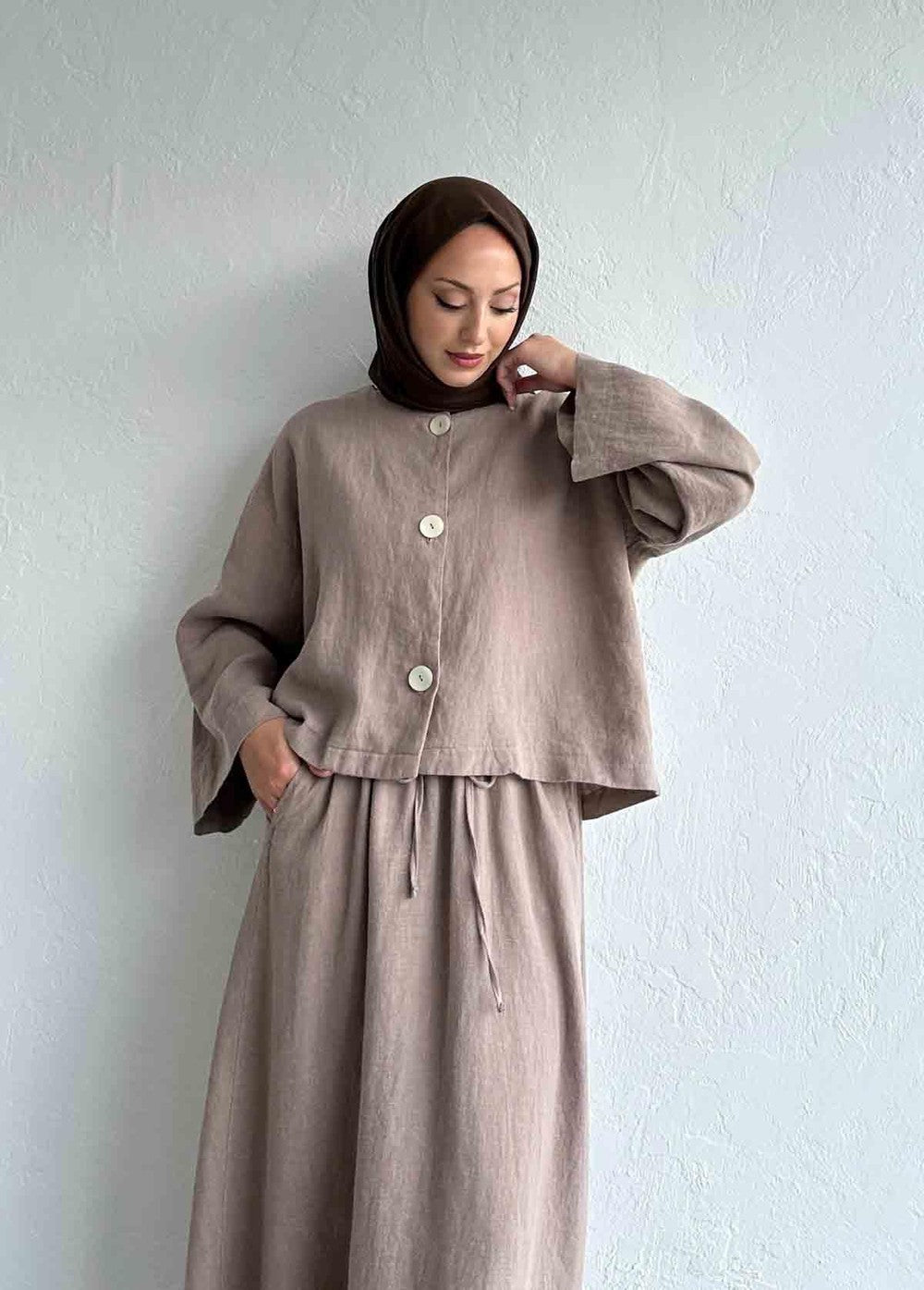 Mona Linen Jacket Beige