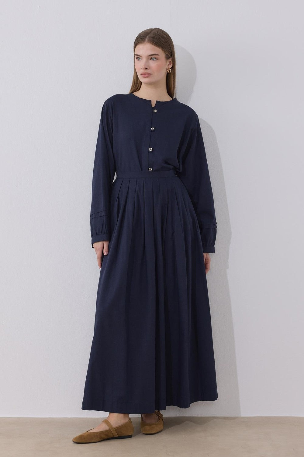 Akila Linen Suit Navy Blue
