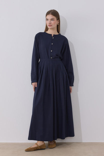Akila Linen Suit Navy Blue