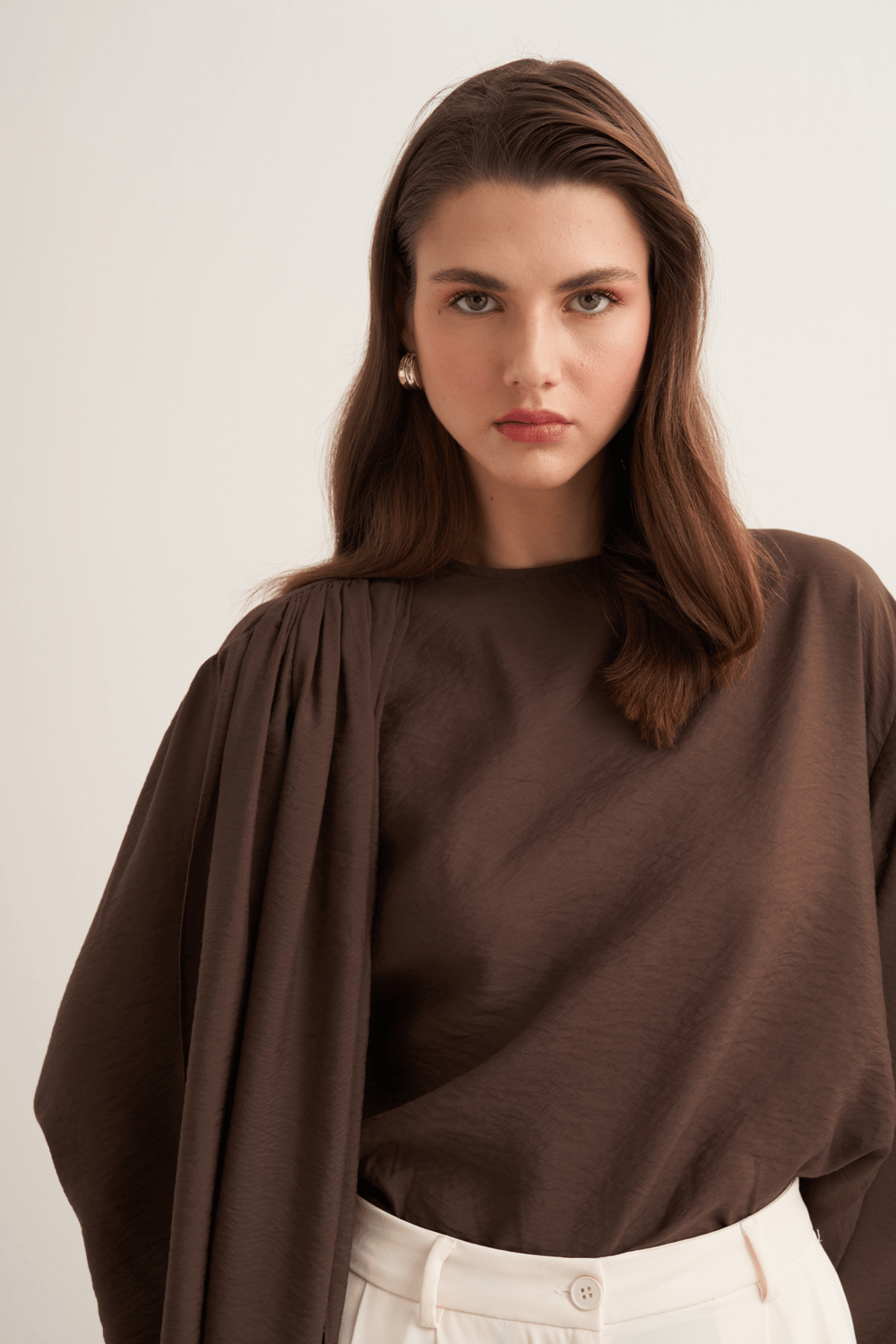 Nova Shawl Form Blouse Olive