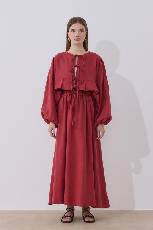Day Flared Skirt Red