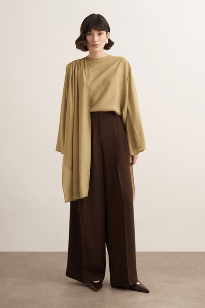 Nova Shawl Form Blouse Olive
