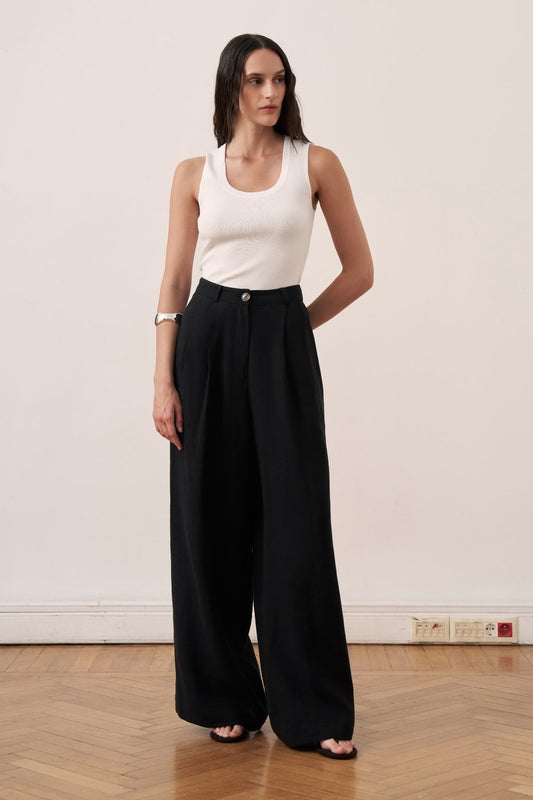 Camille Wide Leg Linen Trousers