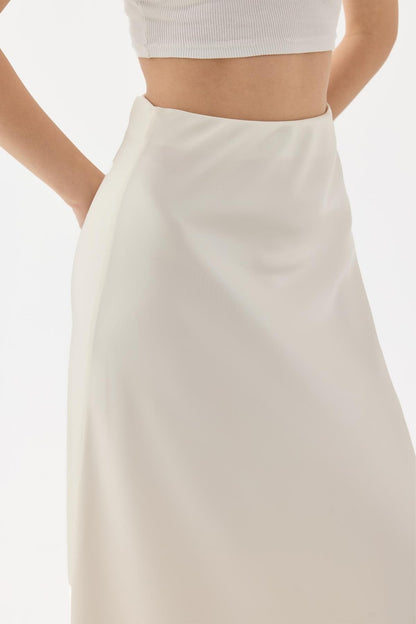 Raisa Satin Skirt, Mink