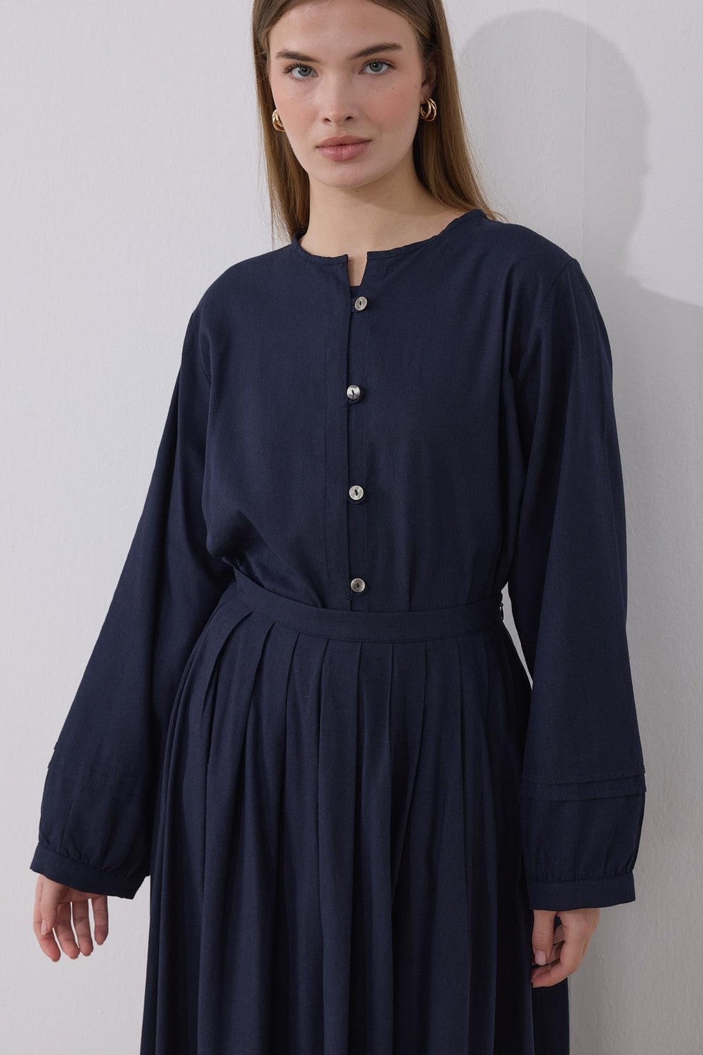 Akila Linen Suit Navy Blue