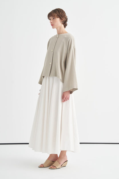Cara Mother-of-Pearl Buttoned Muslin Jacket Butter