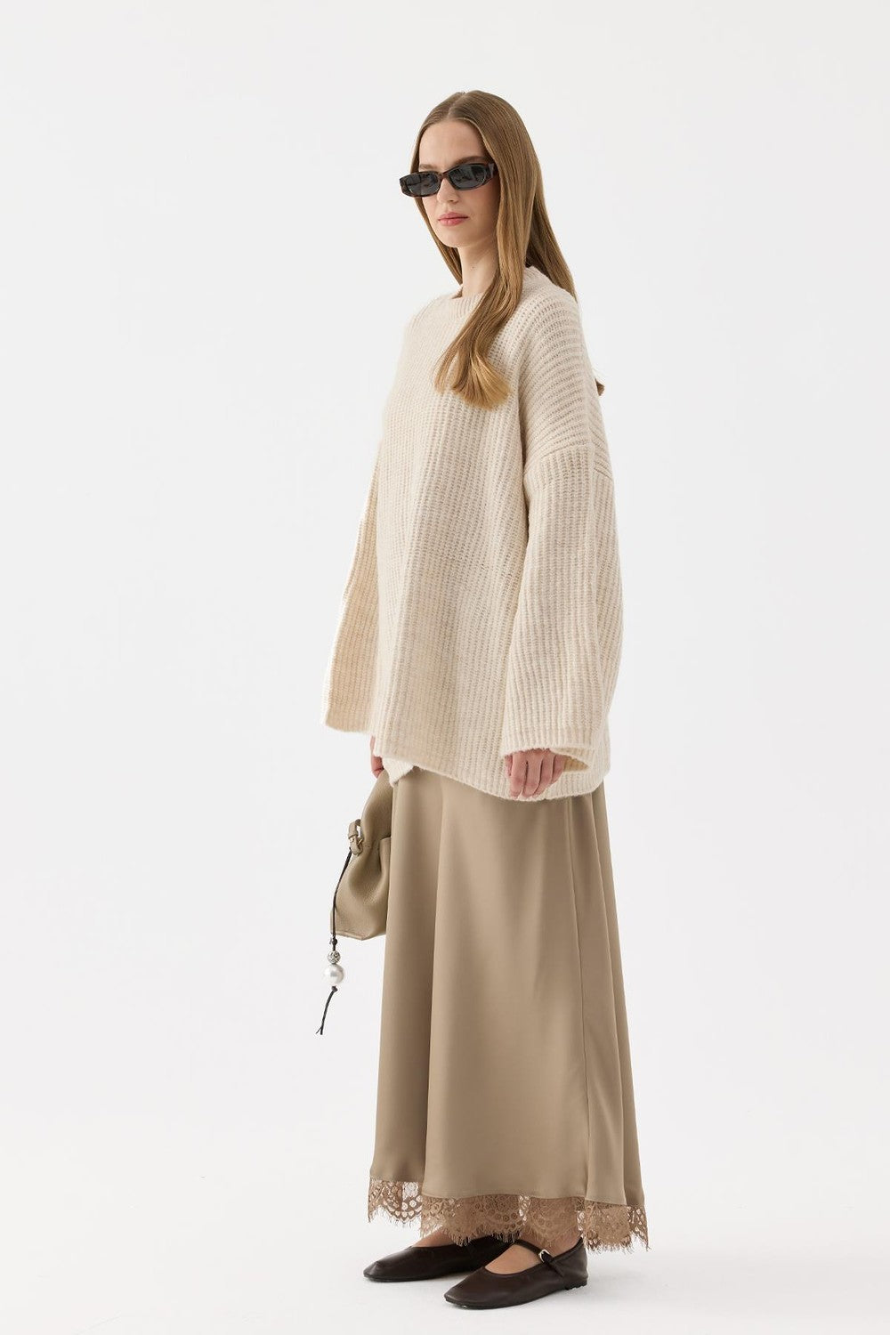 Raisa Satin Skirt, Mink