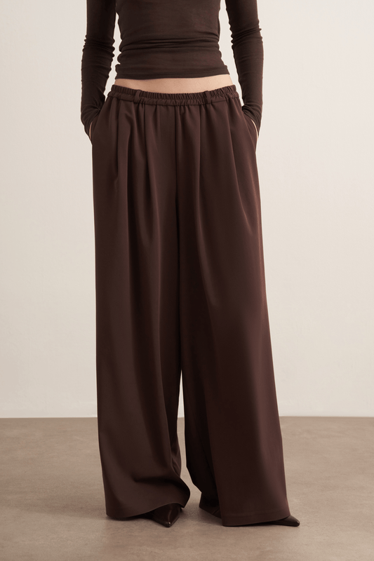 Ruba Elastic Waist Trousers, Brown