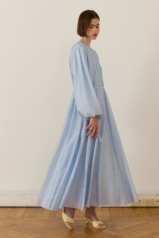 Monroe Ribbed Stitch Long Dress Blue