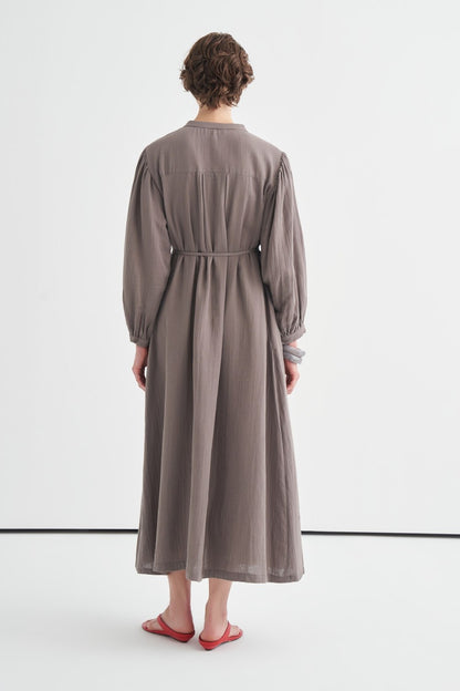 Teti Full-Length Buttoned Muslin Dress