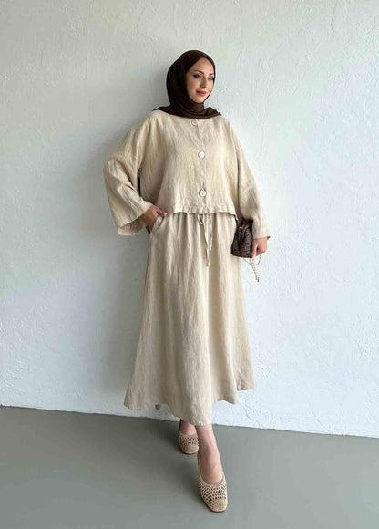 Mona Linen Jacket Beige