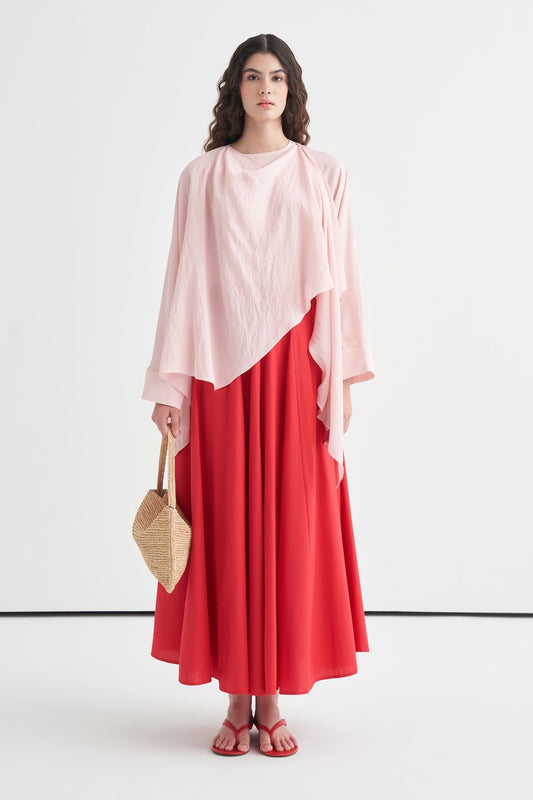 Luce Blouse with Shawl Detail, Soft Pink